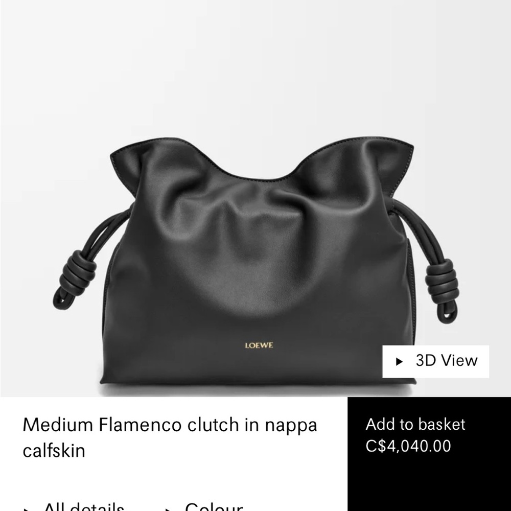 Loewe Black Medium Flamenco Clutch